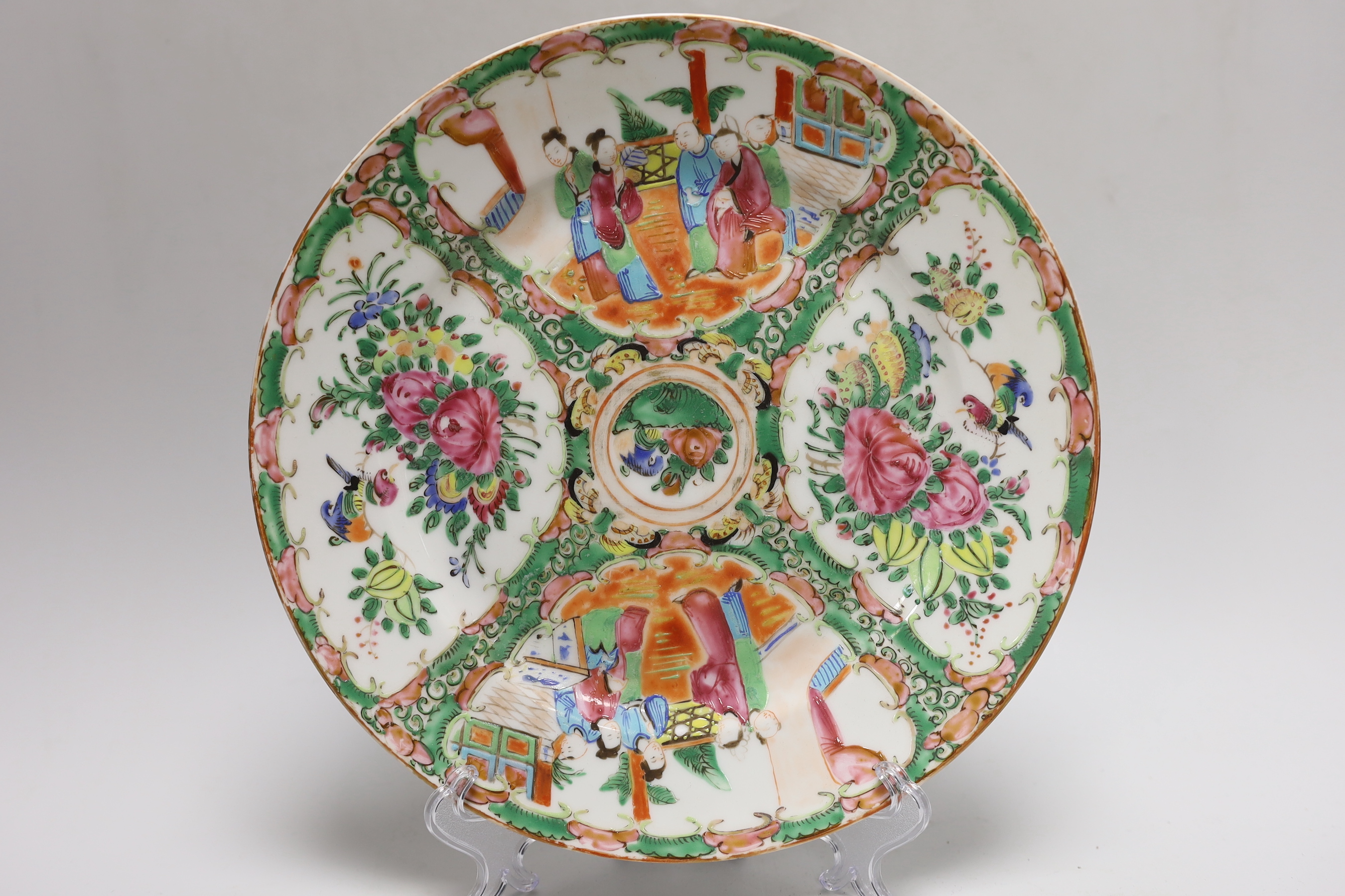 Four 19th century Chinese famille rose dishes